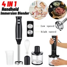 Stabmixer 4-in-1 500W Edelstahl Pürierstab Zerkleinerer Set Schneebesen Mixer