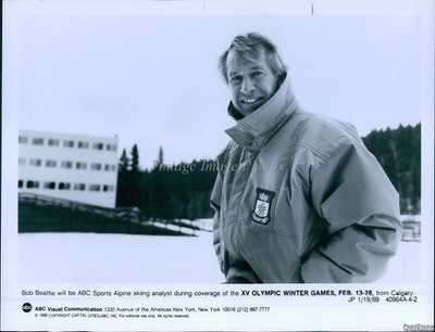 1981 Bob Beattie Abc Skiing Analyst During Xv Olympic Winter Games Tv Photo 7x9