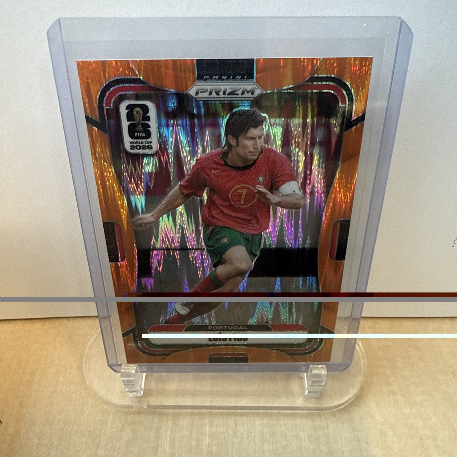 2026 Panini Prizm FIFA World Cup Orange Flash Prizm #372 Luis Figo /315
