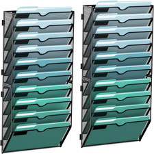 10-Tier Wall File Organizer, Hanging Wall Files for Papers, Folders, Magazines,