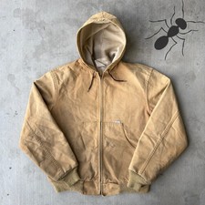 Carhartt JR106 brown 100 years hooded work wear jacket Large