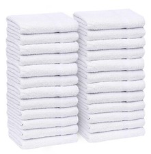 White Hand Towels 24 Pack 15x25 Inches Cotton Blend Salon Towels Thin, Ligh...