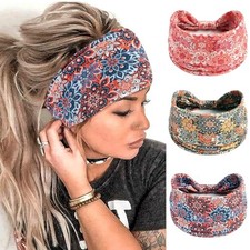 Boho Headbands For Women Fashion Floral Head Band Knotted Wide Style 113