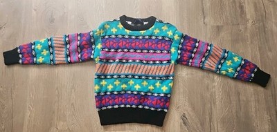 Vintage Columbia Size M Womens Multicolor 100% Wool Crew Neck  Sweater. 