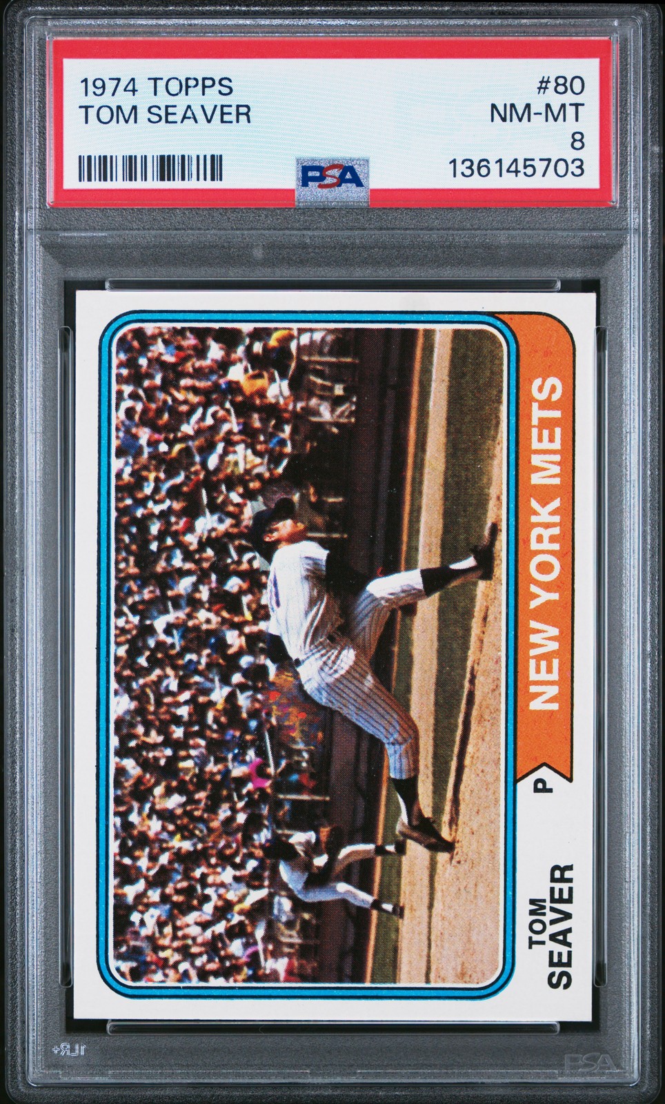 1974 TOPPS #80 TOM SEAVER PSA 8