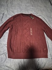 NWT Nautica Mens Heavy Sweater XL Maroon Retail 89.50