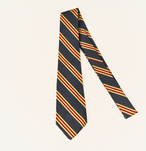 Vintage Brooks Brothers Makers Rep Silk Tie Navy Gold Red Untipped 3 x 52.5" USA