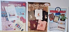 3 Cross Stitch Leaflets Sayings