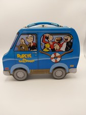 Vintage Popeye the Sailor Man Lunch Box Shaped as Blue Mini Van 2000