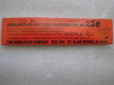 Horolovar 400 Day Clock Suspension Spring Unit 25B Hermle Miniature 54