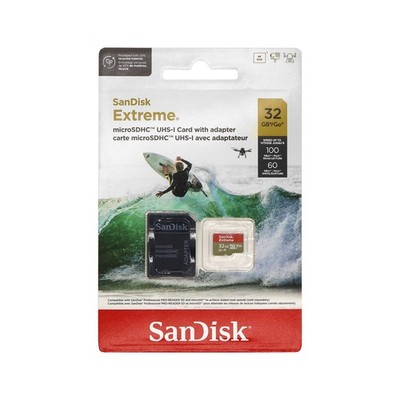 SanDisk 32GB Extreme UHS-I microSDHC Memory Card with SD Adapter