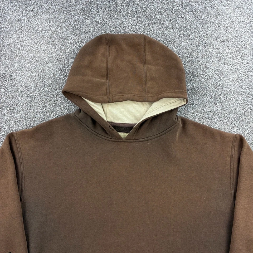 Schmidt Blank Hoodie Mens Large Brown Oversized Faded Sweatshirt Pullover Work - Image 2 of 4