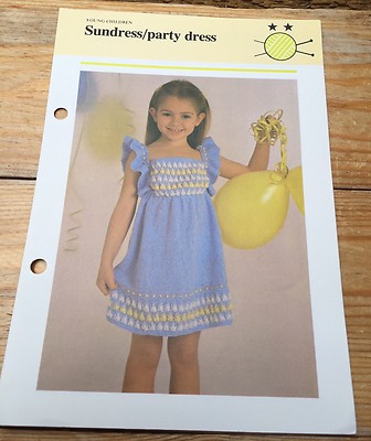 Fabelhafte Vintage Strickanleitung/Retro/60er/70er/80er/Mädchen Sonne/Party Kleid