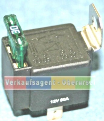 Relais mit Sicherung,  12 Volt, 30 Ampere  (Arbeitsrelais) :KFZ / Oldtimer