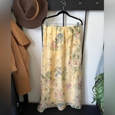 Vintage cold water creek retro 90s yellow whimsigoth maxi floral grunge skirt