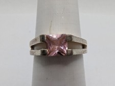 Sterling Silver 925 Pink Topaz Ring Size 5.5