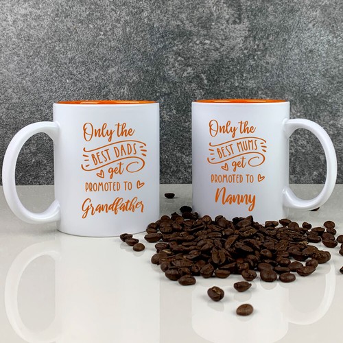 Personalised 2 x Coffee Mugs Only The Best Parents Get Promoted To Grandparents - Picture 3 of 77