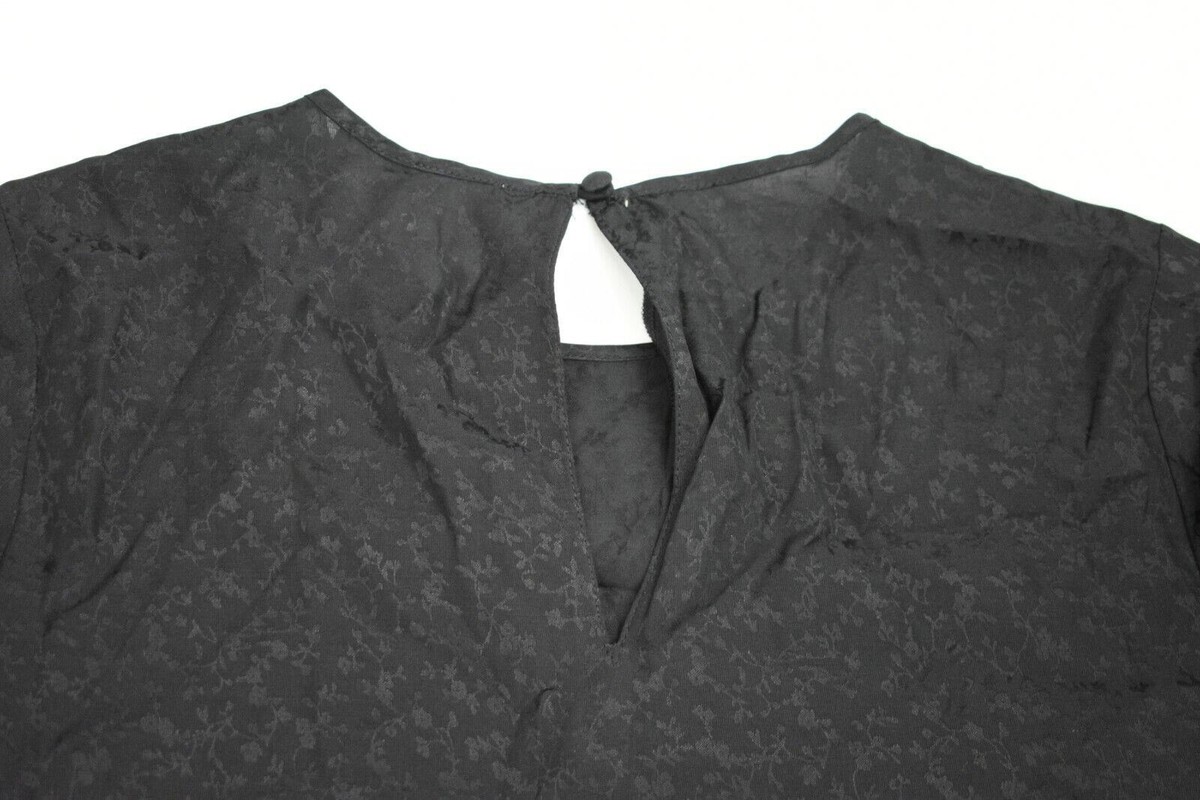 Chelsea28 Womens Jacquard Top Jewel Neck Long Sleeves Back