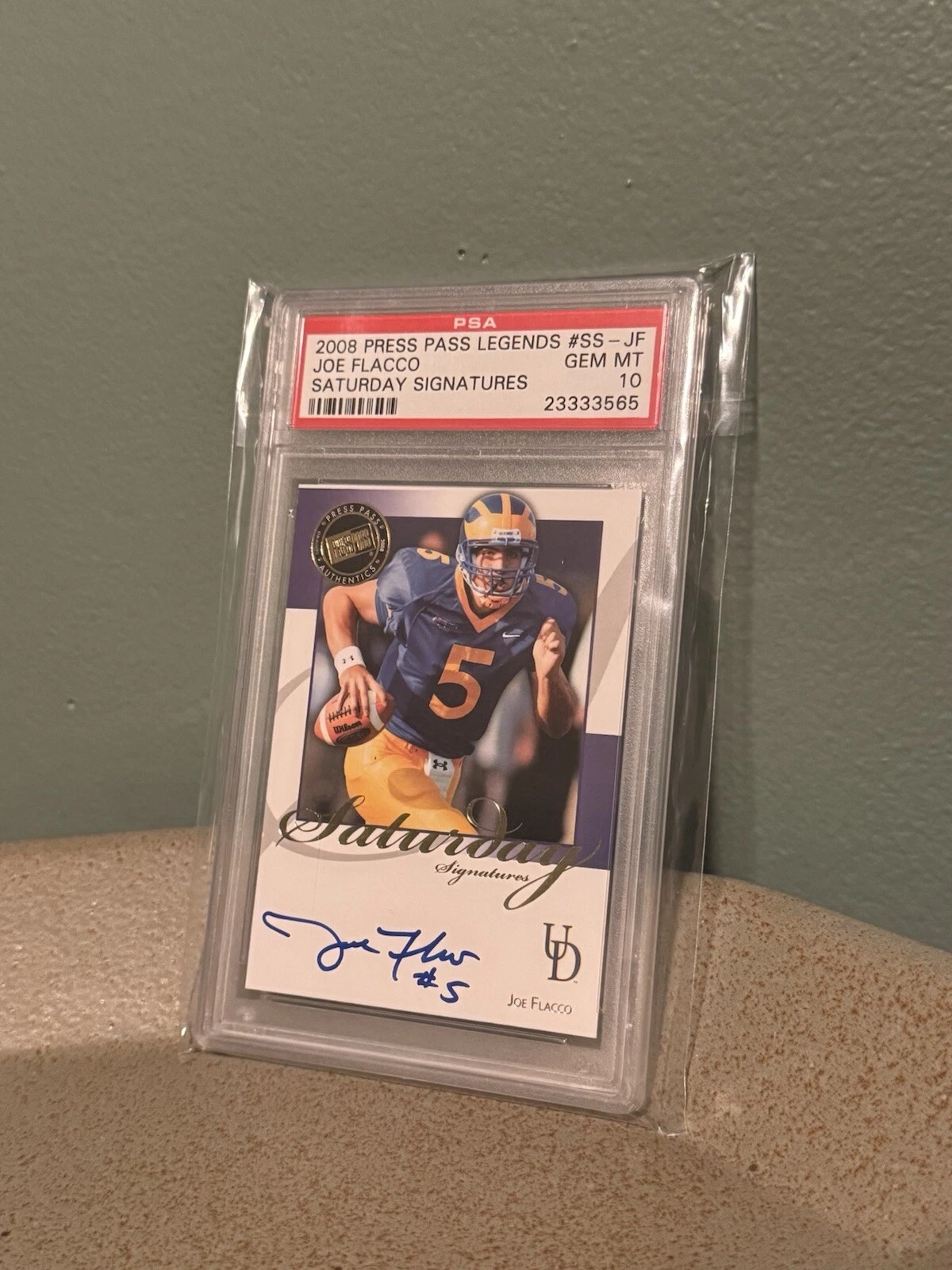 Joe Flacco Press Pass Legends Saturday Signatures #SSJF Base