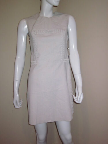 Philip Lim Linen Canvas Sleeveless Pin and Eyelet Ivory Shift Dress 4 New - Picture 1 of 5