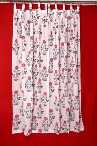 Cefa de cortina con estampado floral indio bloque de mano cenefa boho sala de estar 108" pulgadas - Imagen 1 de 3