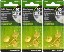3 Hillman AnchorWire 40 lb. Brass One Piece Q...