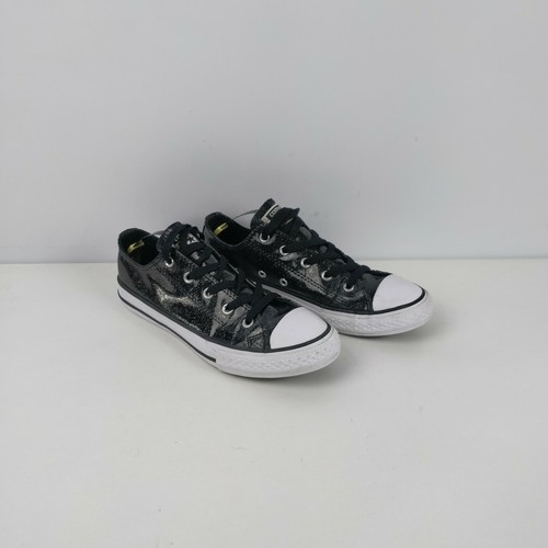 converse silver glitter trainers
