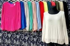 ITALY festliche Chiffon plissee Bluse,Tunika,Shirt,Oversize,Gr.42,44,46,Neu