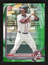 Mahki Backstrom SN99 2022 Bowman  Prospects Green Atlanta Braves #BP-121