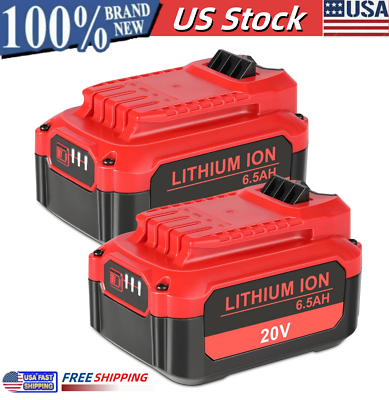 #ad 2 Pack Lithium Ion Battery CMCB206 for Craftsman 6.5Ah High Capacity CMCB205 V20 $34.99