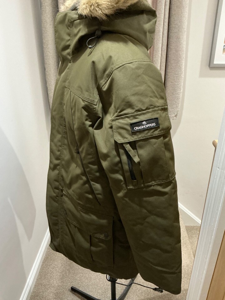 CRAGHOPPERS MENS BISHORN WATERPROOF INSULATED PARKA JACKET WOODLAND