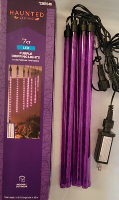 Haunted Living Purple Icicle Dripping String Lights Christmas Holiday ...