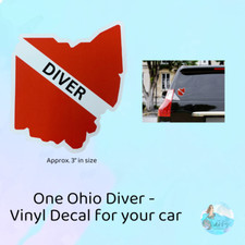 Ohio Diver Car Decal, Waterproof for Cars