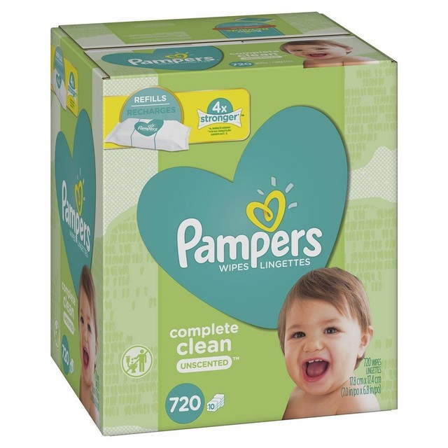 pampers complete clean unscented wipes