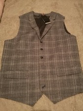 Men's 38R Jeff Banks Check Waistcoat