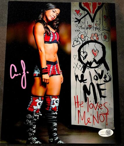 AJ LEE Signed 8x10 Photo Wrestling Autograph Wrestler Autographed WWE JSA COA