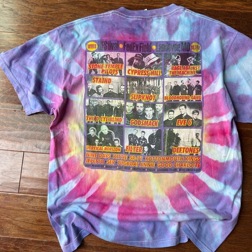 Vintage 2000's HFStival Deftones RATM Concert Festival Band Tee Size XL USA