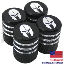 4x Wheel Tire Valve Cap Stem Cover For Bike, Car, Trucks Sparta Spartan BLACK
