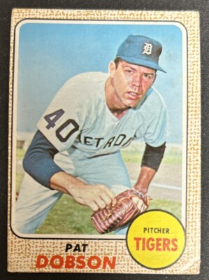 1968 Topps Pat Dobson Rookie Card #22 Tigers Pitcher Poor O/C Creases Scratches
