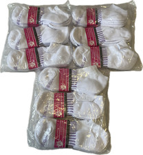 On The Go No Show Socks Womens Size 4-10 White 9 Sets Of 2 Pair 18 Pair Total