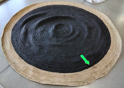 BLACK / NATURAL 7' X 7' RD Broken Thread Rug, Reduced Price 1172740375 NF801Z-7R