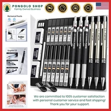 35PCS Art Mechanical Pencils Set, 3 PCS Metal Drafting Pencil 0.5 mm & 0.7 mm &