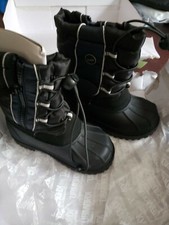 Khombu Children's Boys Youth Winter Boots Insulated Black Navy Silver Size 10