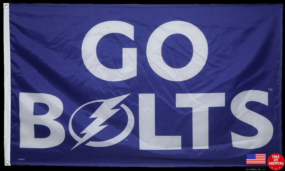 Tampa Bay Lightning 3x5 Flag Large 3'X5' Hockey 3 x 5 GO BOLTS Man Cave Garage - Image 3 of 4