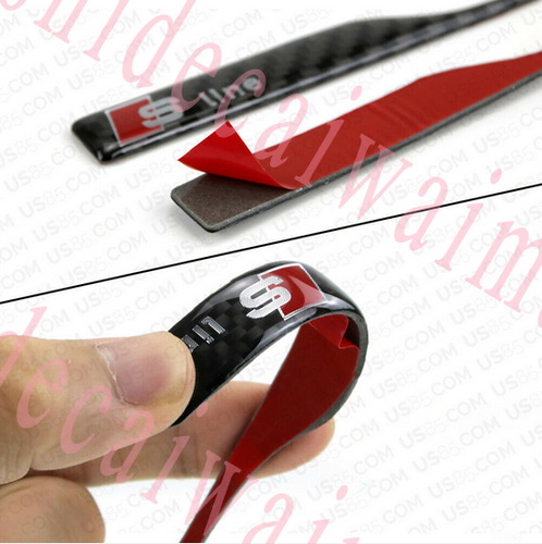FOR Audi Car Mirror Cover Scratch Scratchproof Carbon Fiber SLine Badge NEW - Picture 5 of 6