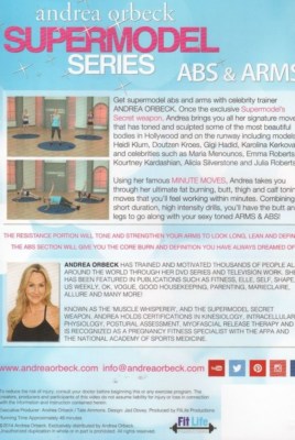 SUPERMODEL SERIES ABS AND ARMS DVD NEW ANDREA ORBECK WORKOUT EXERCISE