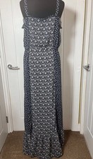 GAP Navy & White Ditsy Floral Floaty Maxi Dress - Size L - Sun