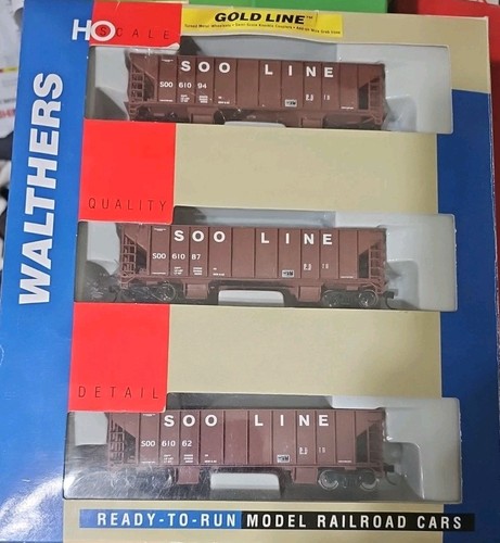 Paquete de 3 tolvas de lastre de vagones de carga escala ho Walthers Soo Line 932-34231 | Zustand: New