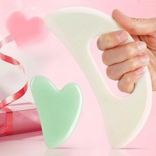 Jade Stone Gua Sha Massage Tool Set Larger Guasha Board with White