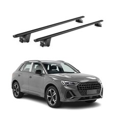 Dachträger Grundtäger für Audi Q3 F3 2018-2025 100kg Alu Schwarz 2 tlg ABE